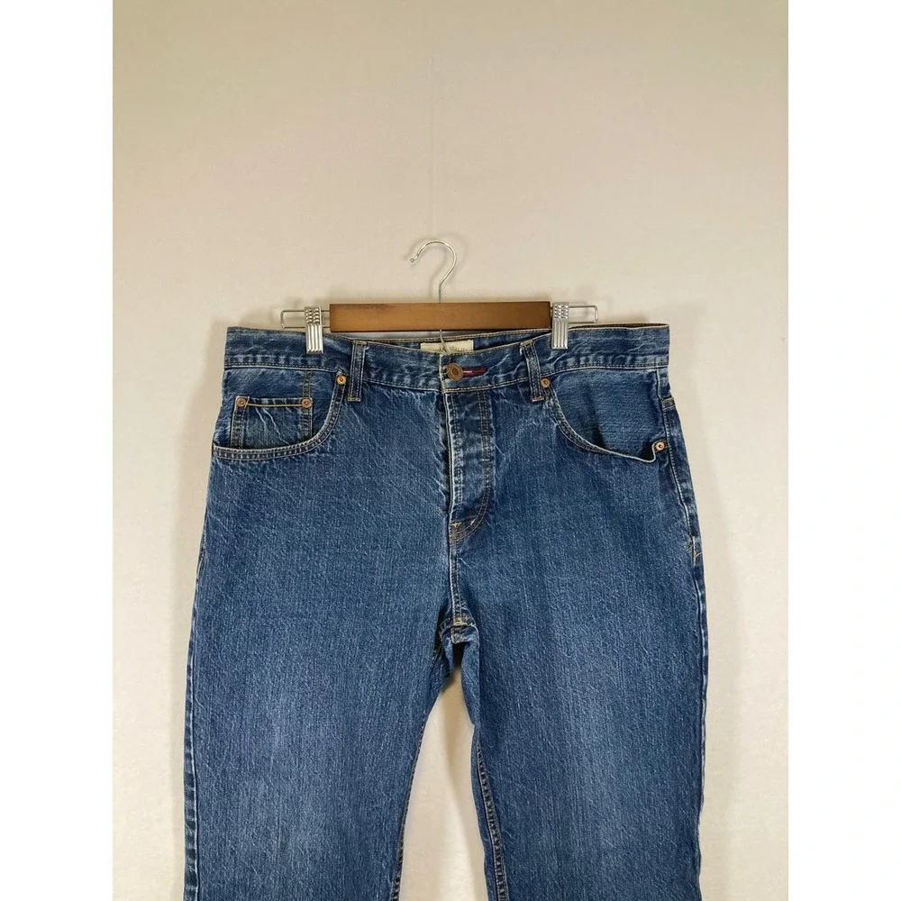 Aeropostale Essex Straight‎ Leg Jeans Womens 36x32 Blue Medium Wash Button Fly